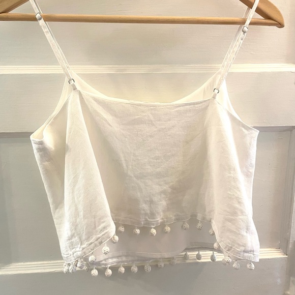 Linen white crop top - Picture 2 of 3